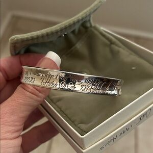 Vintage Tiffany 1997 Notes Clamper bangle bracelet Engraved Silver Bangle  GVC